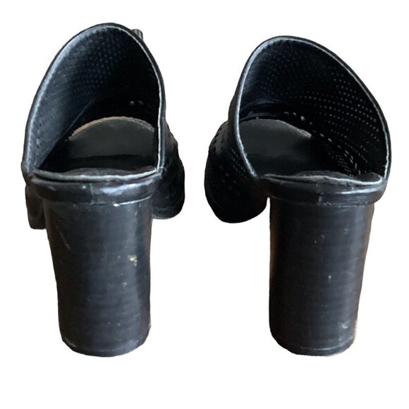 Nature Breeze Peep Toe Mule Sz 7-1/2 Black #65i - Picture 6 of 8